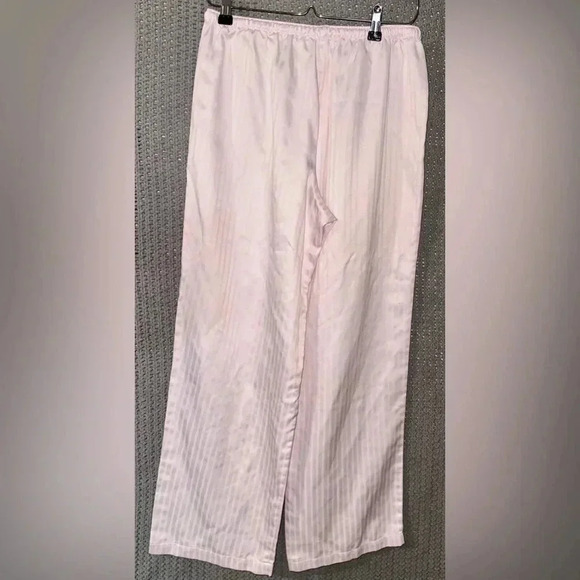 Oscar de la Renta Vintage Embossed Stripes 2 Piece Pajama Set Pink Size Medium - Picture 16 of 16